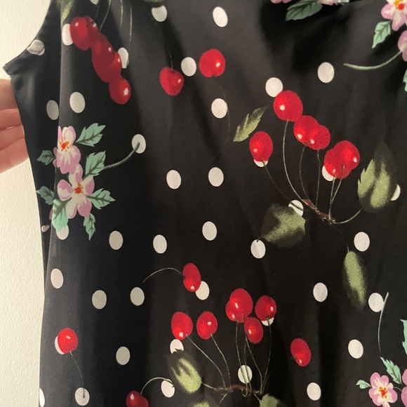 🍒SATC 90s Vintage Style Cherry Polka Dot Style Dress - Picture 2 of 4